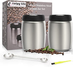Vacuum Coffee Canister, Coffee Bean Storage with Scoop, Stainless Steel Airtight Food Storage Container, Perfect for Coffee Beans,Grounds,Loose Leaf Tea,2400ml/32OZ(L*2)