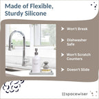 Countertop and Vanity Tray - Small 7.7” Silicone Tray for Soap Dispenser Bottles, Sponge Holder for Kitchen Sink Caddy Organizer, Bathroom Trays, Dish Soap Holder for Kitchen Counter, Keys