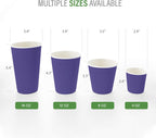 Restaurantware 16 Ounce Ripple Wall Disposable Coffee Cups, 500 Insulated Royal Purple Paper Tumblers with Rolled Rim Design, Lids Sold Separately for Hot Drinks like Tea and More