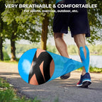 (3 Pack) Kinesiology Tape for Physical Therapy Sports Athletes–Latex Free Elastic Kinetic Tape 16ft Water Resistant Kinetic Uncut Sport Tape for Knee Pain, Shoulder Muscle & Elbow(Black+Blue+Beige)