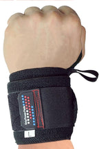 Grip Power Pads Wrist Wraps 2 Wraps for Weight Lifting Wrist Support Cotton Wraps Gym Bandage Straps for Men & Women Premium Quality & PRO Rubber