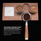 58mm Espresso Bottomless Portafilter with 2 Ear | Fits Most Gaggia Espresso Machine | Food Grade Stainless Steel Basket and Walnut Handle | 58mm Espresso Machine Accessories