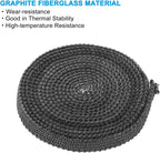 PATIKIL Wood Stove Gasket, 2Pcs 9/16" x 1/8" x 118" Flat Graphite Fiberglass High-Temperature Resistance Seal Rope for Stoves Fireplace Door, Black