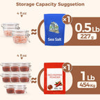 ComSaf 4oz Small Airtight Glass Jars Set of 6 with Lids Food Storage Jar Round, Mason Jar, Mini Storage Container with Clear Preserving Seal Wire Clip Fastening for Kitchen Canning, Jam, Spice, Honey