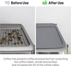 Coffee Mat for Breville 878/881, Espresso Tamper Mat, Food Grade Silicone Non-Slip, 11.42in x 9.53in, Waterproof Heat Resistant, Espresso Tamping Station for Espresso Machine Accessories (Grey)