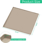 TRZZ Silicone Waterproof Under Sink Mat 28" x 22", Drip Tray and Cabinet Liner for Kitchen and Bathroom, Prevents Water Damage and Organizes Cabinets (Khaki)