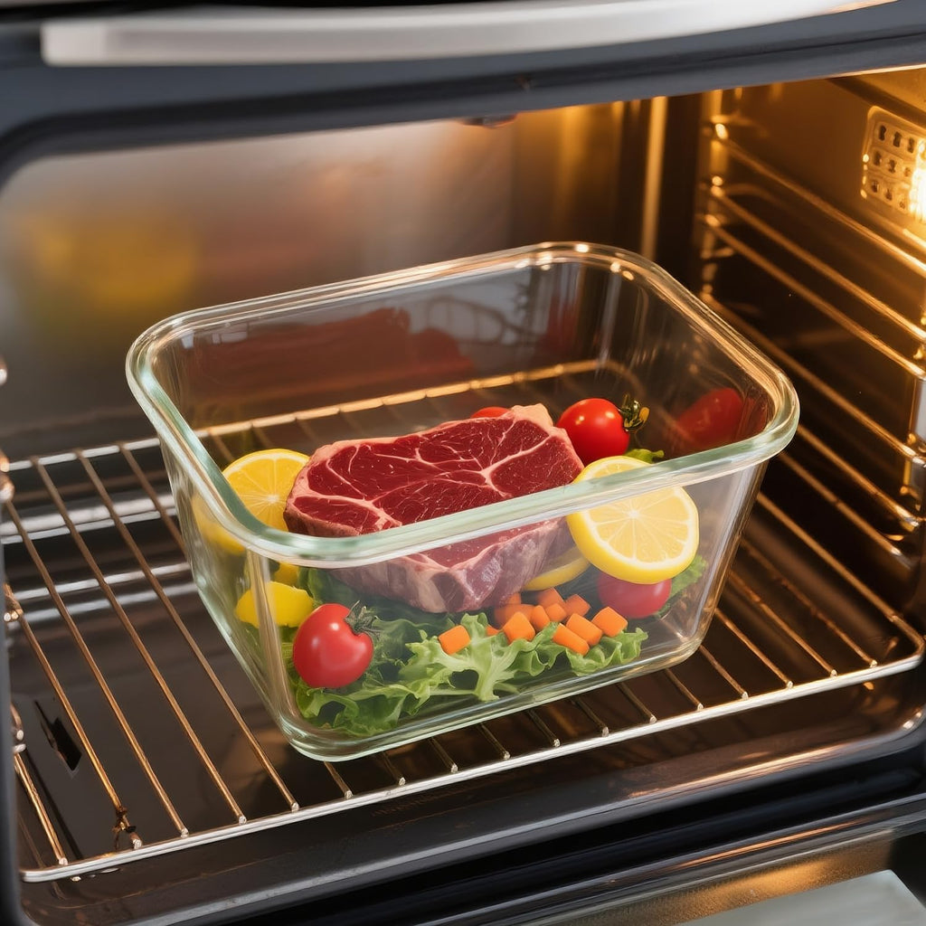 2 Pack Large Glass Storage Containers with Lids 85oz/10.5cup Big Airtight Glass Food Storage Containers for Rotisserie Chicken Watermelon Meal Prep, BPA Free, Freezer Dishwasher Oven Safe