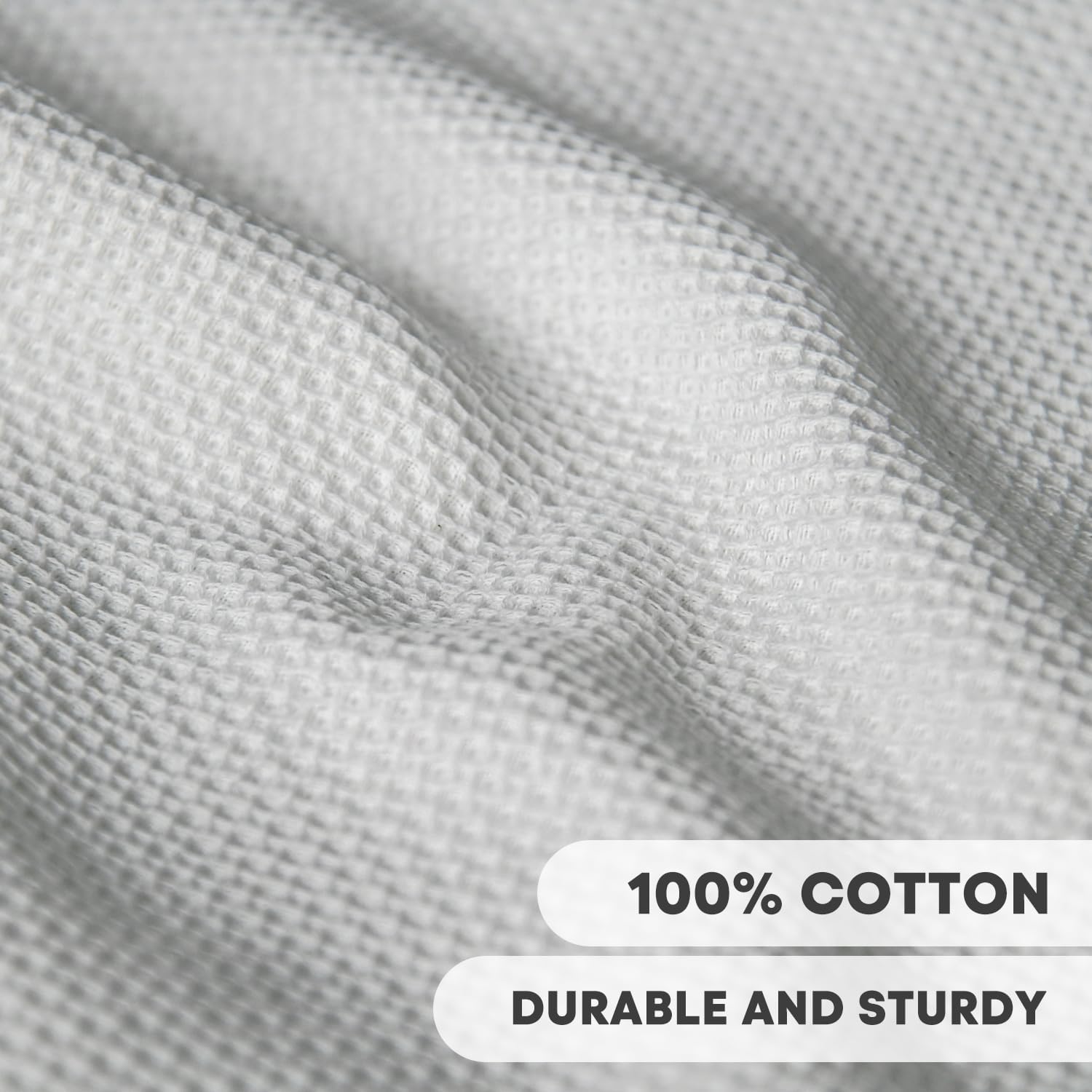 Artoid Mode 100% Cotton Light Grey Waffle Weave Kitchen Dish Cloths, 13x28 Inch Ultra Soft Absorbent Quick Drying Kitchen Dish Towels Set of 4