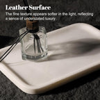 Koville Marble Tray, 12"x8" Marble Vanity Tray for Bathroom Kitchen Countertop, Rectangular Stone Tray for Cosmetics Perfume Trinket, Decorative Catchall Trays (White)