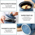 Ceramic Kitchen Canister, Large Food Storage Jar with Aritight Lid for Coffee,Tea,Sugar,Flour,Cookie,Candy,Cereal,Dog Treat, 35 oz Coffee Canister for Kitchen Countertop, Blue