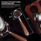 Espresso Portafilter | 54mm Bottomless portafilter with 3 Ear | Suitable for 54mm Breville/Sage Barista Espresso Machine | with Walnut Handle and Stainless Steel Single Wall Basket