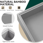 Bamboo Drawer Organizer, Extra Large Silverware Organizer for Kitchen Drawer, Stackable Utensil Organizer, 2 Pcs Toilet Tank Topper Tray, Wooden Toilet Paper Basket (Silver, 17 X 6 X 2 Inch)