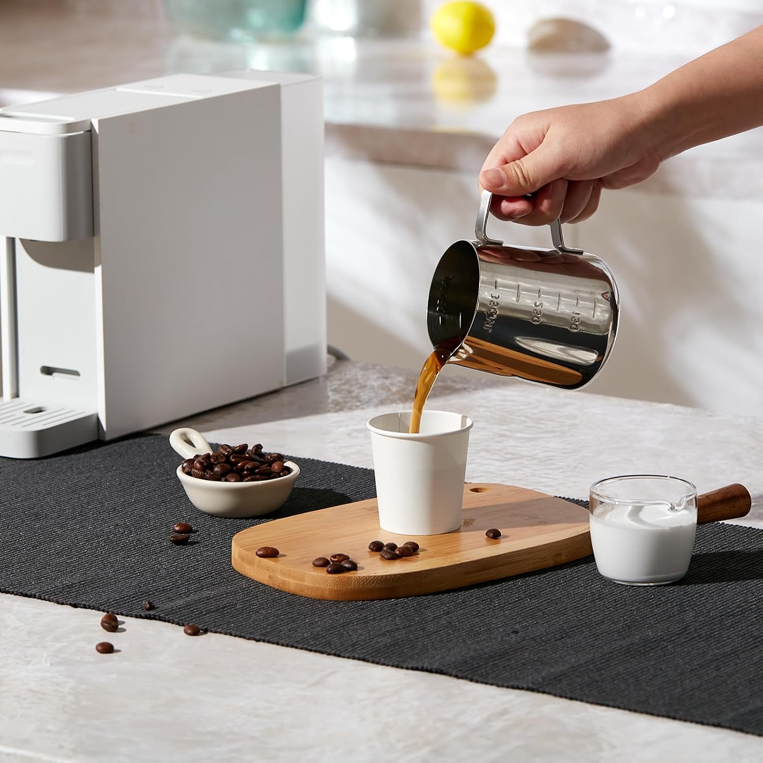 JOLLY PARTY 300 Pack 6 oz Disposable Paper Coffee Cup, Hot/Cold Beverage Drinking Cups for Water, White Paper Hot Coffee Cups