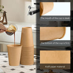 1000 Pack 12 OZ Paper Cups, Brown Kraft Disposable Paper Coffee Cups 12 oz, Unbleached Paper Cups for Hot/Cold Beverage Party, Picnic, Travel, and Events.