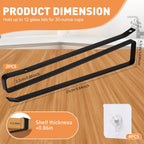 Tumbler Lid Organizer, 2 Pack Coffee Mug Holder for Yeti Tumbler Lid, Space Saving Mug Hanger Rack Holds Up to 12 Lids, Cup Holder Under Cabinet, Water Bottle Lid Holders for Kitchen Storage