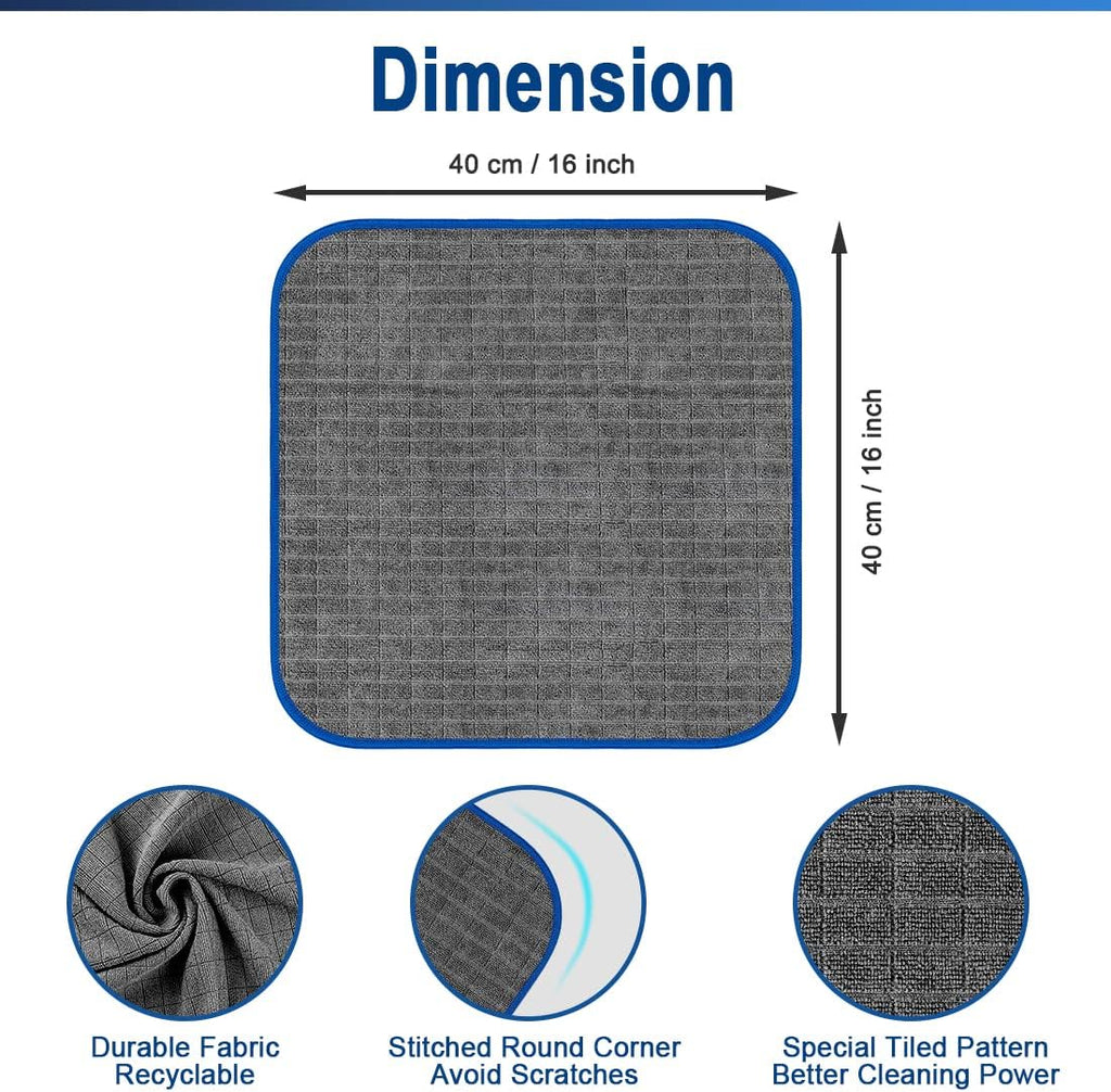 Airlab Microfiber Towels for Cars Wash Drying Auto Detailing, Highly Absorbent, Lint-Free, Streak-Free, All-Purpose Cleaning Cloths for Household, 16" x 16", Pack of 8, Grey