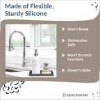 Countertop and Vanity Tray - Small 7.7" Silicone Tray for Soap Dispenser Bottles, Bathroom Trays, Kitchen Sink Soap Trays, Sink Caddy Kitchen Sinks Organizer, Soaps Dish & Sponge Holder Mat