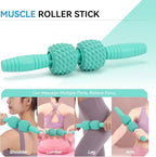 5 in 1 Foam Roller Set, High Density Fitness Exercise Foam Roller for Deep Tissue Muscle Massage, Massage Roller, Massage Ball, Resistance Band, for Whole Body(Tiffany Green)