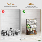 KLM Wood Coffee Mug Holder,12 Hook Mug Tree Holder Rack with Storage Base,Mug Display Organizer,Mug Holders for Home Kitchen,Support 360° rotation for easy access