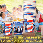 Smygoods Trump Design Disposable Paper Coffee Cups (10 OZ, 100 Count) For Hot Beverages, Tea, Espresso, Cocoa - To Go Drink Containers, Café & Office