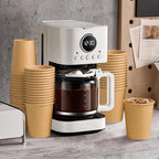 1000 Pack 8 oz Paper Cups, Brown Kraft Disposable Paper Coffee Cups, Unbleached Paper Cups for Hot/Cold Beverage Party, Picnic, Travel, and Events.