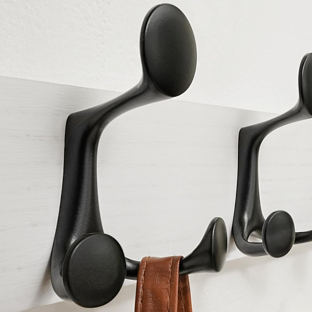 SKOLOO 39-Inch White Wood Coat Rack Wall Mount with 6 Triple Hooks - Ideal for Family Entrances, Classrooms, and Pet Supplies Storage - Perfect Coat Hooks for Wall