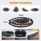 Trampoline, Portable Fitnes Foldable Trampoline in-Home Mini Rebounder, Exercise Trampoline for Kid/Adults, 40" Max Load 330lbs