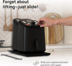 Ibyx Elegant Sliding Tray for Your Coffee Maker & Heavy Kitchen Appliances - Sturdy, Slides Easily from Under The Cabinet (Black, 9.5”W x 14”D)