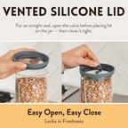 Glass Airtight Canisters with Silicone Lids – BPA-Free Borosilicate Containers for Food Prep, Storage, Wet or Dry Foods, Pasta, Rice, Flour, Tea, Herbs, Snacks – Set of 6 (17.5 oz)