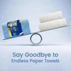 Greenfound Microfiber Cleaning Cloth Roll -80 Pack, 11.5x11.5, Tear Away Towels, Reusable and Washable Rags, Blue