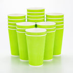 Restaurantware 12 Ounce Double Wall Disposable Coffee Cups, 500 Insulated Green Paper Tumblers with Rolled Rim Design, Lids Sold Separately for Hot Drinks like Tea, Hot Chocolate and More