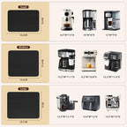 GuanQiao 360° Rotation Appliance Slider for Coffee Maker & Heavy Kitchen Appliance, Bamboo Rolling Tray for kitchen Counter, Sliding Tray with Premium Wheels (Black, 13.9"×11.6")