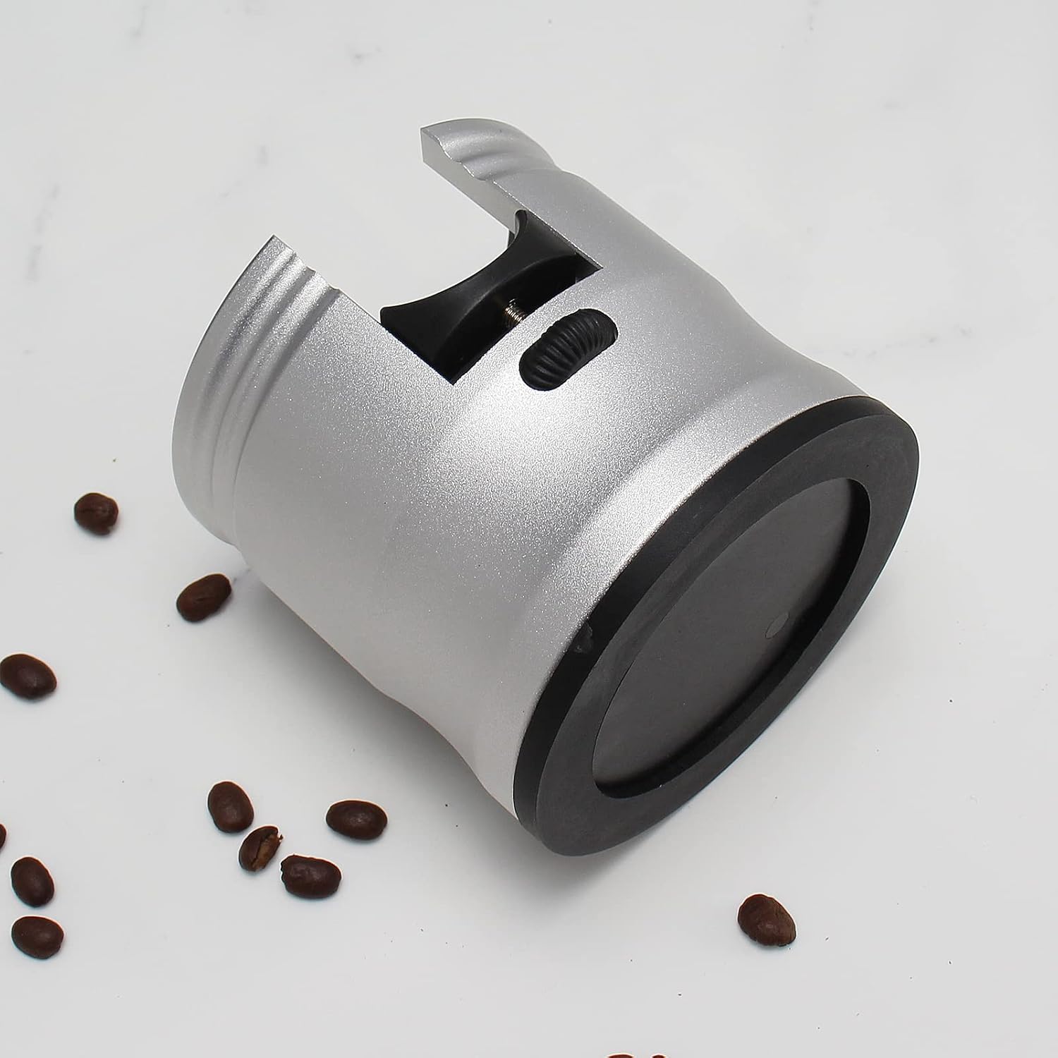 Espresso Tamping Station, Coffee Portafilter Holder, Aluminum Alloy Stand Fit for Most 51mm, 53mm, 54mm and 58mm Portafilter (Round,Silver)