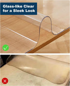 Crystal Clear Plastic Table Cover Protector, 36" x 54" Spill Resistant Easy Flat PVC Desk Pad Mat, 1.5mm Thick Rectangle Vinyl Table Top Protector for Dining Room Table, Office, Dresser