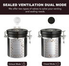 ShanSon Coffee Canister Airtight Coffee Container Stainless Steel Coffee Bean Storage Container with Scoop and See Through Window Coffee Canister for Beans Grounds Sugar Flour Tea Cereal,16OZ, Black