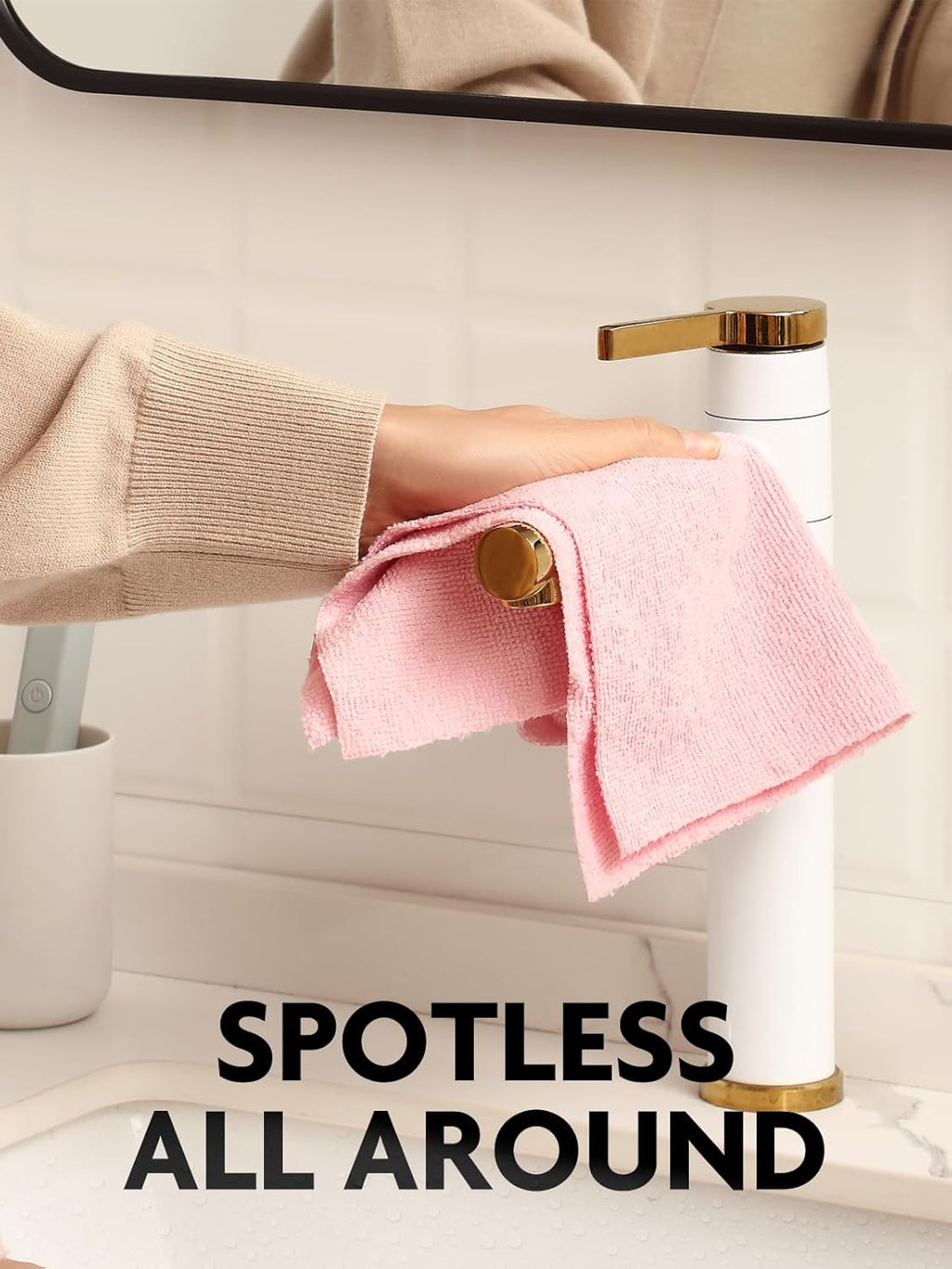 Fantasticlean Microfiber Cleaning Cloth Roll -150 Pack, Tear Away Microfiber Towels, 12" x 12", Reusable, Washable, Ultra Absorbent Dishcloth for Home Supplies, Car, Pet, Kitchen (2 Rolls of Pink)