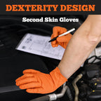 TitanFlex Heavy Duty Nitrile Gloves, 6 Mil Orange Raised Diamond Texture, Mechanic Disposable Gloves Latex Free Powder Free