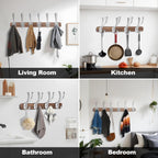 Wall Hooks for Hanging, 25-Pack Heavy Duty Metal Coat Hooks, for Living Room, Bathroom, Kitchen, Bedroom for Towel, Hat, Key, Closet, Bag (Silver)