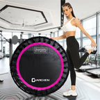 DARCHEN 400LBS Rebounder Trampoline for Adults, Indoor Mini Trampoline Silent Fitness Trampoline Small Bungee Rebounder Jumping Cardio Trainer Workout Exercise Workout with Handrail Bar [40 Inch]