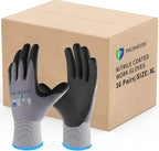 PROMEDIX P Nitrile Coated Work Gloves,MicroFoam Safety Work Gloves Men,Seamless Knit Nylon&spandex Gloves with Grip