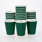 Restaurantware-12 Ounce Disposable Coffee Cups, 500 Ripple Wall Hot Cups For Coffee - Lids Sold Separately, Rolled Rim, Forest Green Paper Insulated Coffee Cups, For Hot Coffee, Tea, And More