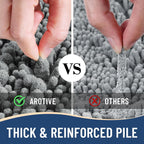 Arotive Luxury Chenille Bathroom Rug Mat, Extra Soft Thick Absorbent Shaggy Bath Rugs, Non-Slip Machine Wash Dry, Plush Bath Mats for Bathroom, Shower and Tub, 47x24, Grey