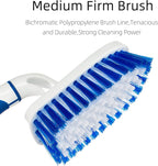 2-Pack Scrub Brush for Cleaning with Long Handle,Medium Firm Brush Bathroom Cleaning Supplies and Bathtub Cleaner and Shower Cleaning Brush,Multi-Scene Use for Kitchen or Carpet Brush,White&Blue