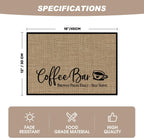 Artoid Mode Coffee Bar Mat Set of 2, Plastic Vinyl Washable Woven Non-Slip Table Mats for Coffee Machine Decor