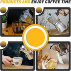 6 Pcs Gasket Seal Rings for Bialetti Moka Express Dama 9 Cups - Spare Food Grade Silicone Sealing Rings for Aluminium Stovetop Coffee Maker Pots