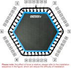 ONETWOFIT 48" Silent Mini Trampoline with Adjustable Handle Bar Fitness Trampoline Bungee Rebounder Jumping Cardio Trainer Workout for Adults