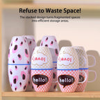 6-Piece Stackable & Expandable Coffee Cup Organizer for Cabinet - Storage Solution for Tea Cups & Coffee Mugs, Maximizes Space & Maintains Order (Blue)