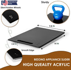 Appliance Sliders for Kitchen Appliances, Sliding Tray for Coffee Maker, Espresso Machines, Mixers Sturdy Kitchen Aid Sliders for Mixer - Duty Equipment with Rubber Wheels - 9.8" x 14" (Black)