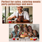 Amyhill 100 Pcs Disposable Tea Cups Mini Plastic Tea Cup Bulk with Handle Hard Plastic Coffee Mug Disposable Square Espresso Mug for Party Catering (Transparent)