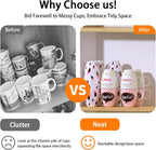 Mug Stacker & Storage Organizer – Expandable, Stackable Cup Holder for Kitchen Cabinet or Pantry – Space-Saving Solution for Tea Cups & Coffee Mugs (6Pcs White)